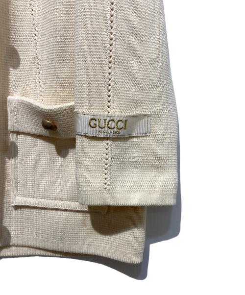 GUCCI（グッチ）GUCCI (グッチ) ダブルボタンパワショルニットジャケット アイボリー サイズ:Lの古着・服飾アイテム