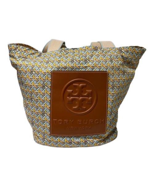 TORY BURCH（トリーバーチ）TORY BURCH (トリーバーチ) 総柄トートバッグ グリーン×イエローの古着・服飾アイテム