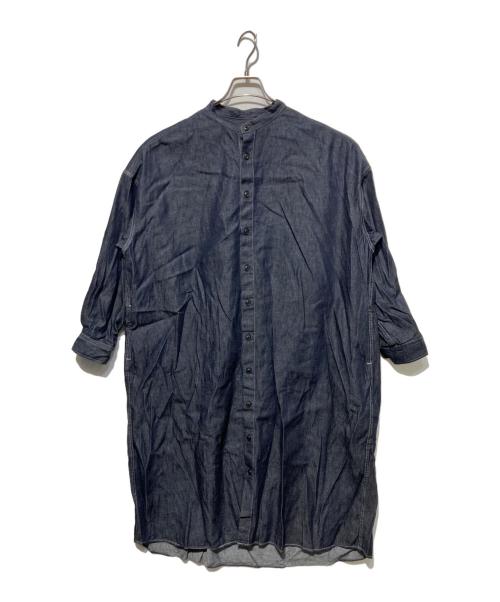 prit（プリット）prit (プリット) 6ozデニムスタンドカラーワイドシャツワンピース インディゴ サイズ:FREEの古着・服飾アイテム