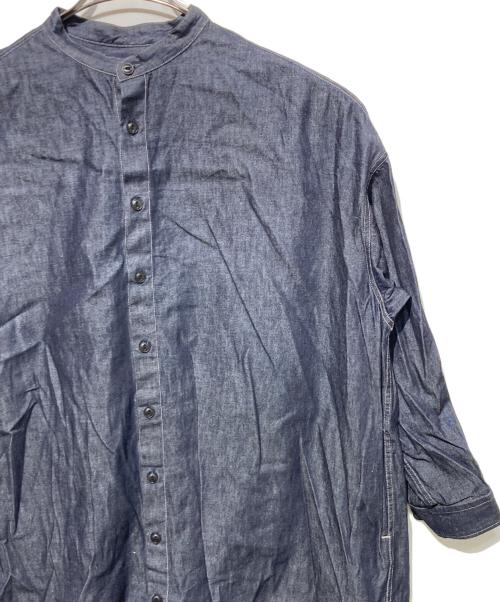 prit（プリット）prit (プリット) 6ozデニムスタンドカラーワイドシャツワンピース インディゴ サイズ:FREEの古着・服飾アイテム
