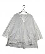 journal standard luxeジャーナルスタンダード ラックス）の古着「ダンプワッシャー キーネックブラウス」｜ホワイト