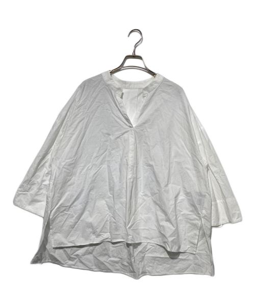 journal standard luxe（ジャーナルスタンダード ラックス）journal standard luxe (ジャーナルスタンダード ラックス) ダンプワッシャー キーネックブラウス ホワイト サイズ:Freeの古着・服飾アイテム