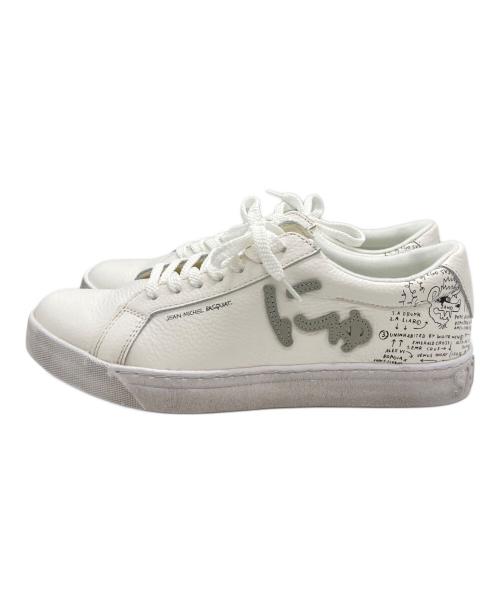 via SANGACIO（ヴィア・サンガチオ）via SANGACIO (ヴィア・サンガチオ) Jean-Michel Basquiat (ジャン ミシェル バスキア) SG8コラボローカットスニーカー ホワイト サイズ:US8の古着・服飾アイテム