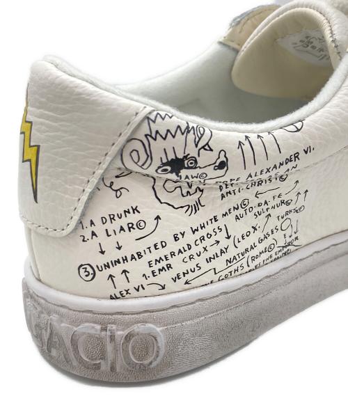 via SANGACIO（ヴィア・サンガチオ）via SANGACIO (ヴィア・サンガチオ) Jean-Michel Basquiat (ジャン ミシェル バスキア) SG8コラボローカットスニーカー ホワイト サイズ:US8の古着・服飾アイテム