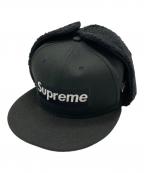 SUPREME×New Eraシュプリーム×ニューエラ）の古着「Box Logo Flight Cap」｜ブラック