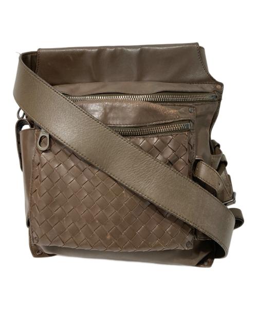 BOTTEGA VENETA（ボッテガベネタ）BOTTEGA VENETA (ボッテガベネタ) イントレチャートレザーウエストポーチ ブラウンの古着・服飾アイテム