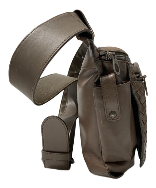 BOTTEGA VENETA（ボッテガベネタ）BOTTEGA VENETA (ボッテガベネタ) イントレチャートレザーウエストポーチ ブラウンの古着・服飾アイテム