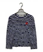 PLAY COMME des GARCONSプレイコムデギャルソン）の古着「長袖カットソー」｜ブルー×ホワイト