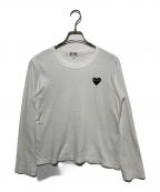 PLAY COMME des GARCONSプレイコムデギャルソン）の古着「長袖カットソー」｜ホワイト