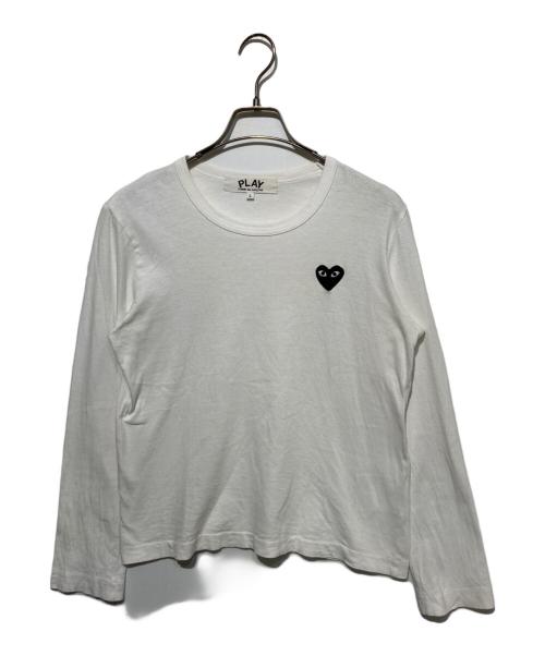 PLAY COMME des GARCONS（プレイコムデギャルソン）PLAY COMME des GARCONS (プレイコムデギャルソン) 長袖カットソー ホワイト サイズ:Ｌの古着・服飾アイテム