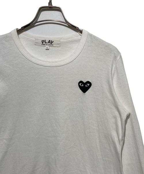 PLAY COMME des GARCONS（プレイコムデギャルソン）PLAY COMME des GARCONS (プレイコムデギャルソン) 長袖カットソー ホワイト サイズ:Ｌの古着・服飾アイテム