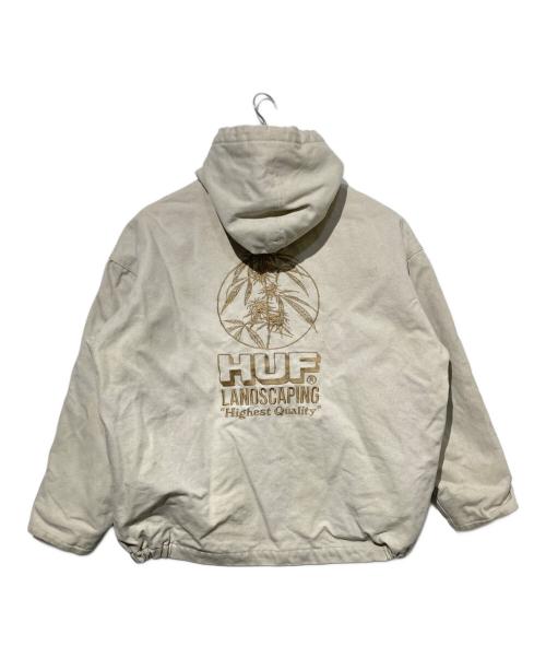 HUF（ハフ）HUF (ハフ) LANDSCAPING HOODED JACKET アイボリー サイズ:XLの古着・服飾アイテム