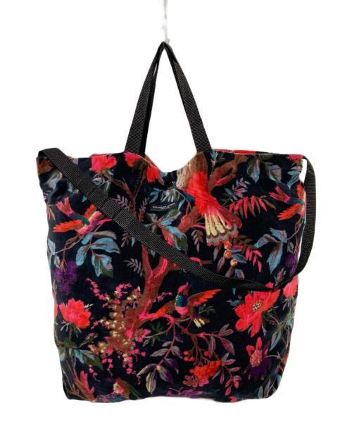 Engineered Garments（エンジニアドガーメンツ）Engineered Garments (エンジニアードガーメンツ) ベロアトートバッグ ブラック×ピンクの古着・服飾アイテム