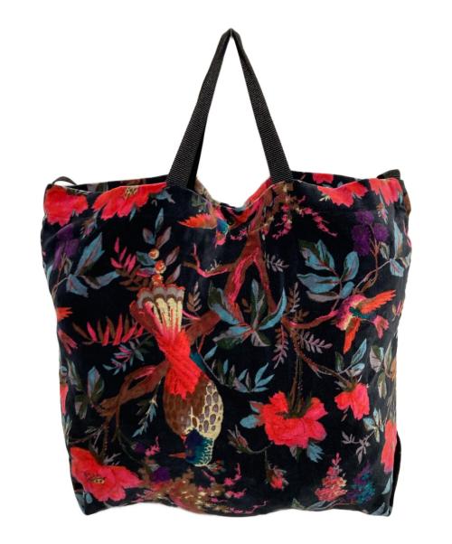 Engineered Garments（エンジニアドガーメンツ）Engineered Garments (エンジニアードガーメンツ) ベロアトートバッグ ブラック×ピンクの古着・服飾アイテム