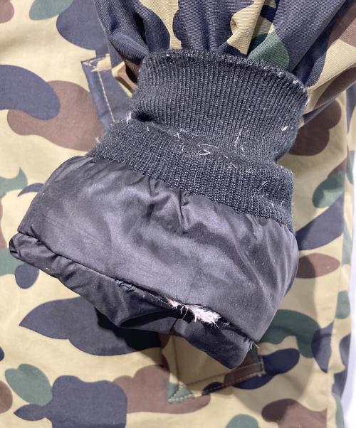 A BATHING APE（ア ベイシング エイプ）A BATHING APE (ア ベイシング エイプ) 1ST CAMO FUR DOWN HOODIE JACKET N-3B グリーン×ブラック サイズ:XLの古着・服飾アイテム