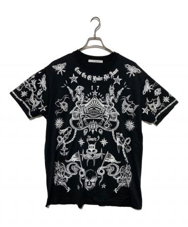 ジバンシー GIVENCY プリント Tシャツ 中古・古着通販】GIVENCHY (ジバンシィ) 総柄プリントTシャツ ブラック