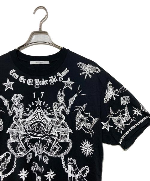 GIVENCHY（ジバンシィ）GIVENCHY (ジバンシィ) 総柄プリントTシャツ ブラック サイズ:Sの古着・服飾アイテム