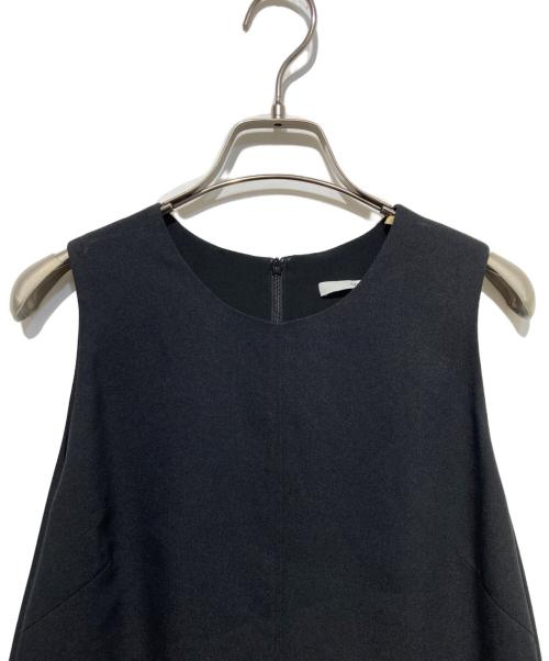 UN3D.（アンスリード）UN3D. (アンスリード) バルーンレイヤードワンピース ブラック×グリーン サイズ:38の古着・服飾アイテム