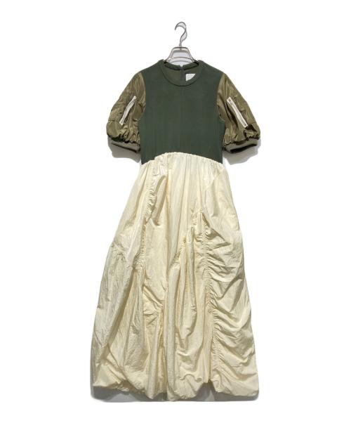 OMMO（オーエムエムオー）OMMO (オーエムエムオー) MA-1 HALF SLEEVE DOCKING OP カーキ×ホワイト サイズ:38の古着・服飾アイテム