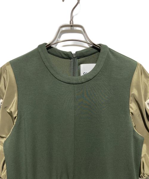 OMMO（オーエムエムオー）OMMO (オーエムエムオー) MA-1 HALF SLEEVE DOCKING OP カーキ×ホワイト サイズ:38の古着・服飾アイテム