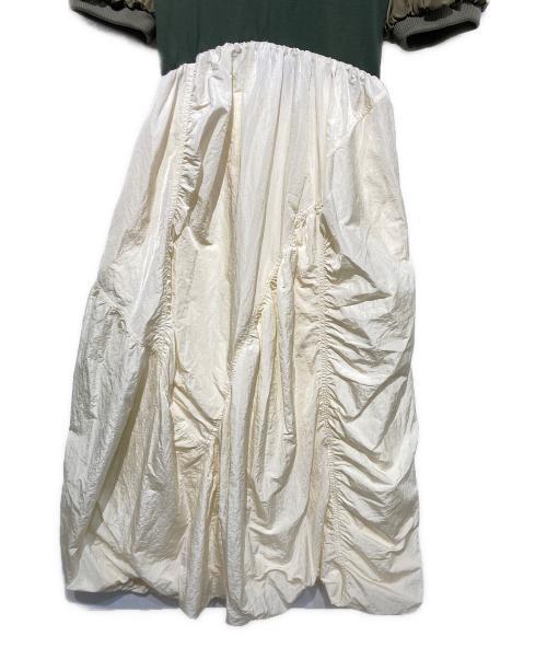 OMMO（オーエムエムオー）OMMO (オーエムエムオー) MA-1 HALF SLEEVE DOCKING OP カーキ×ホワイト サイズ:38の古着・服飾アイテム