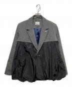 OMMOオーエムエムオー）の古着「FLASK PATTERN DOCKING JK」｜グレー×ブラック