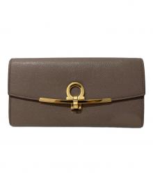 Salvatore Ferragamo（サルヴァトーレ フェラガモ）の古着「ガンチーニ コンチネンタル ウォレット」｜ベージュ