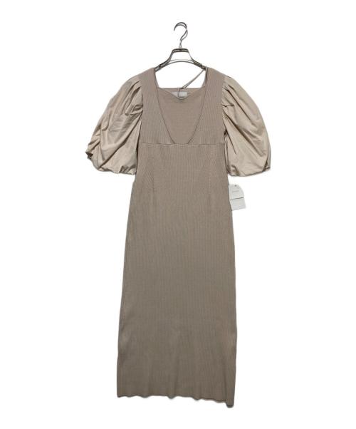 CELFORD（セルフォード）CELFORD (セルフォード) ボリューム袖ニットタイトワンピース ベージュ サイズ:38 未使用品の古着・服飾アイテム