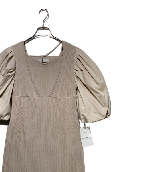 CELFORD（セルフォード）CELFORD (セルフォード) ボリューム袖ニットタイトワンピース ベージュ サイズ:38 未使用品の古着・服飾アイテム