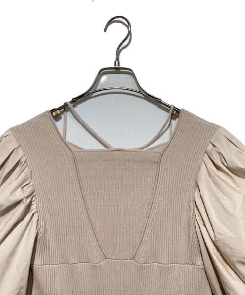 CELFORD（セルフォード）CELFORD (セルフォード) ボリューム袖ニットタイトワンピース ベージュ サイズ:38 未使用品の古着・服飾アイテム