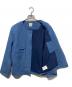 中古・古着 STUDIO DOE (スタジオドゥ) ボーイッシュラウンドネックデニムツイードジャケット ブルー サイズ:Ｍ：7000円