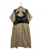 Ameriアメリ）の古着「TRENCH MULTI WAY LONG VEST」｜ブラック×ベージュ