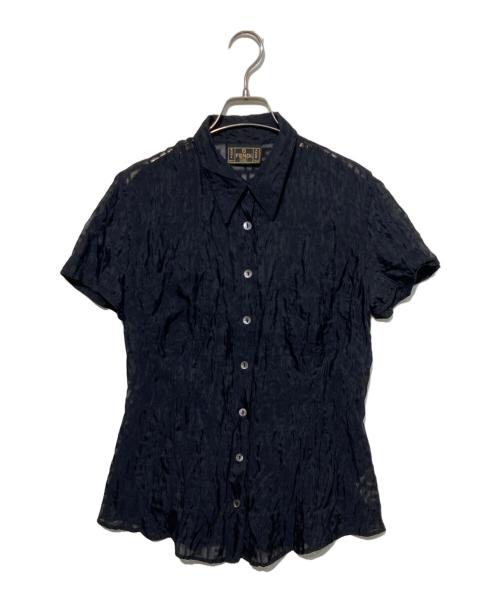 FENDI（フェンディ）FENDI (フェンディ) ズッカ柄シアーシャツ ブラック サイズ:36の古着・服飾アイテム