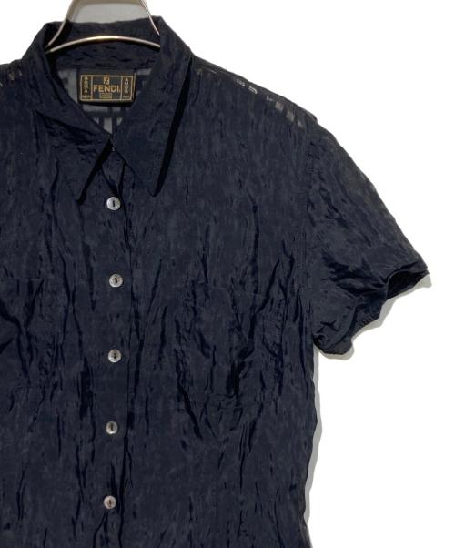 FENDI（フェンディ）FENDI (フェンディ) ズッカ柄シアーシャツ ブラック サイズ:36の古着・服飾アイテム