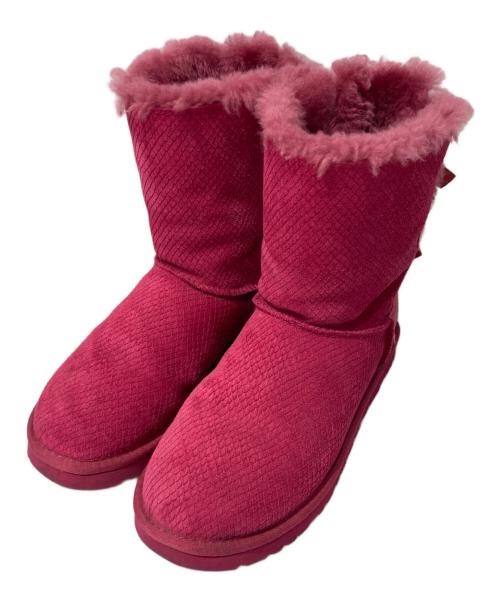 UGG（アグ）UGG (アグ) ダブルリボンモチーフムートンブーツ ピンク サイズ:24cmの古着・服飾アイテム