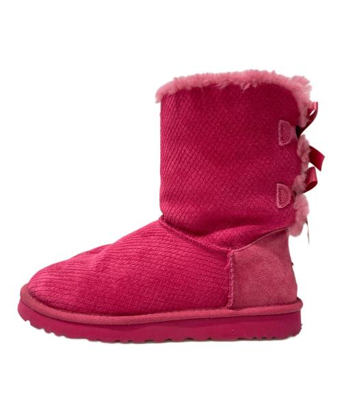 UGG（アグ）UGG (アグ) ダブルリボンモチーフムートンブーツ ピンク サイズ:24cmの古着・服飾アイテム