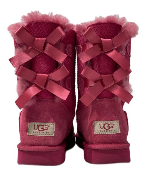 UGG（アグ）UGG (アグ) ダブルリボンモチーフムートンブーツ ピンク サイズ:24cmの古着・服飾アイテム