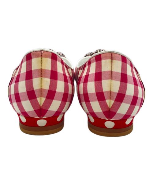 Manolo Blahnik（マノロブラニク）Manolo Blahnik (マノロブラニク) HANGISI フラットシューズ ピンク サイズ:35の古着・服飾アイテム