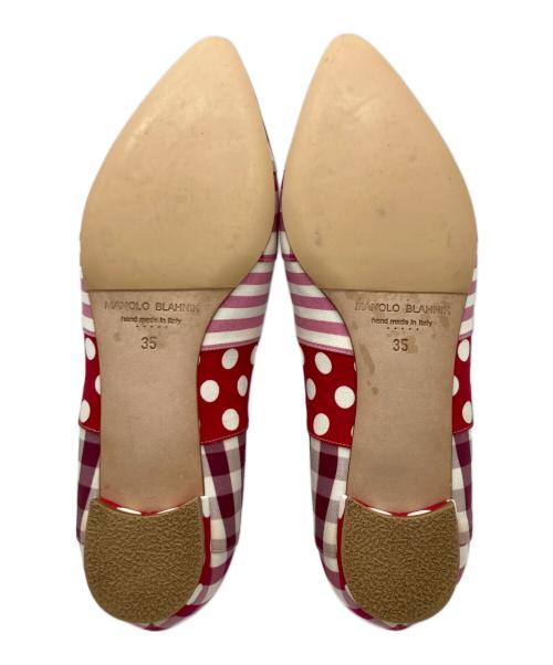 Manolo Blahnik（マノロブラニク）Manolo Blahnik (マノロブラニク) HANGISI フラットシューズ ピンク サイズ:35の古着・服飾アイテム