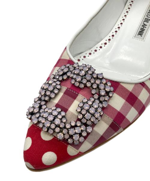 Manolo Blahnik（マノロブラニク）Manolo Blahnik (マノロブラニク) HANGISI フラットシューズ ピンク サイズ:35の古着・服飾アイテム