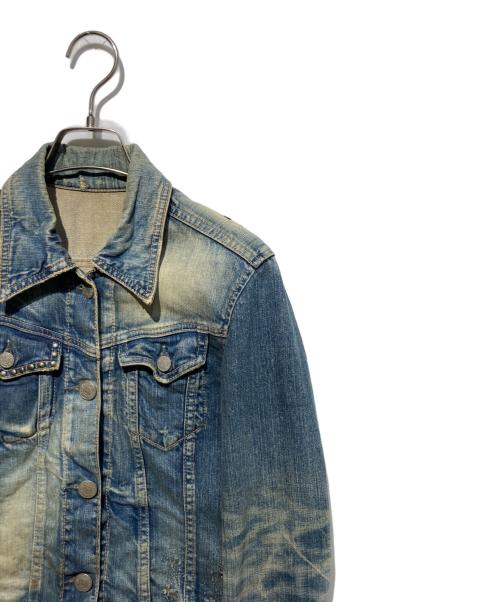 Hysteric Glamour（ヒステリックグラマー）Hysteric Glamour (ヒステリックグラマー) LOVE BUZZスパンコール刺繍 右綾ストレッチタイトGジャン インディゴ サイズ:FREEの古着・服飾アイテム