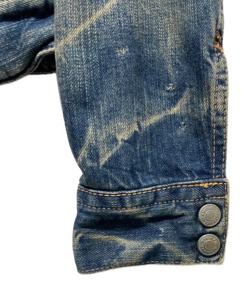 Hysteric Glamour（ヒステリックグラマー）Hysteric Glamour (ヒステリックグラマー) LOVE BUZZスパンコール刺繍 右綾ストレッチタイトGジャン インディゴ サイズ:FREEの古着・服飾アイテム