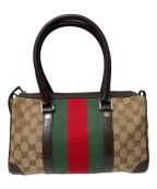 GUCCIグッチ）の古着「シェリーラインミニボストンバッグ」｜ブラウン