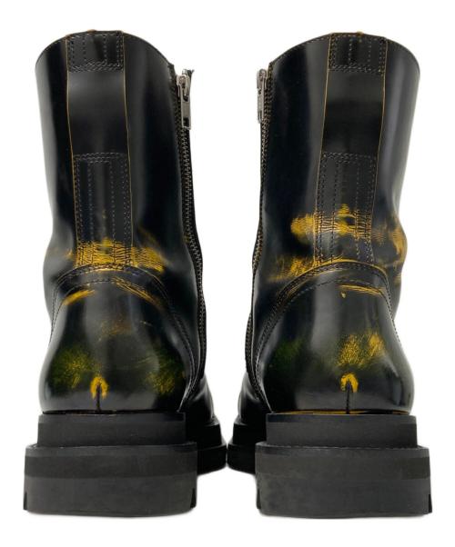 JORDANLUCA（ジョーダンルカ）JORDANLUCA (ジョーダンルカ) レースアップブーツ ブラック×イエロー サイズ:41の古着・服飾アイテム