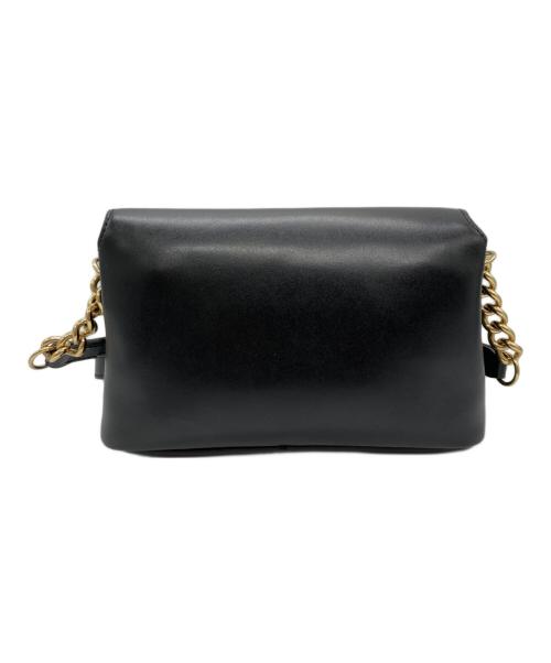 LONGCHAMP（ロンシャン）LONGCHAMP (ロンシャン) フラップレザーショルダーバッグ ブラックの古着・服飾アイテム