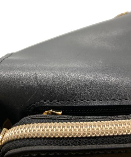 LONGCHAMP（ロンシャン）LONGCHAMP (ロンシャン) フラップレザーショルダーバッグ ブラックの古着・服飾アイテム