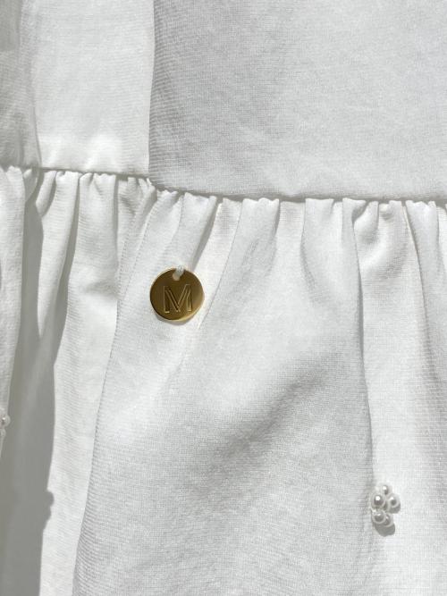 MUVEIL（ミュベール）MUVEIL (ミュベール) パール装飾ブラウス ホワイト サイズ:36の古着・服飾アイテム