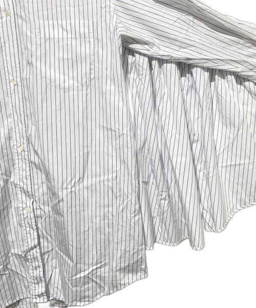 MM6 Maison Margiela（エムエムシックスメゾンマルジェラ）MM6 Maison Margiela (エムエムシックスメゾンマルジェラ) レイヤードストライプシャツ ホワイト サイズ:Sの古着・服飾アイテム