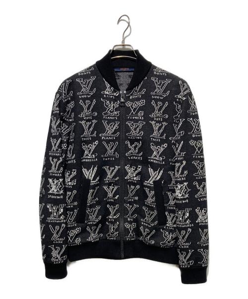LOUIS VUITTON（ルイ ヴィトン）LOUIS VUITTON (ルイ ヴィトン) LV TREESニットジャケット ブラック サイズ:Sの古着・服飾アイテム