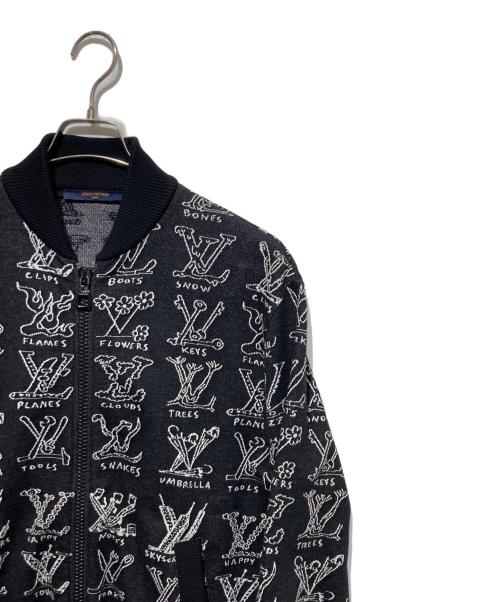 LOUIS VUITTON（ルイ ヴィトン）LOUIS VUITTON (ルイ ヴィトン) LV TREESニットジャケット ブラック サイズ:Sの古着・服飾アイテム